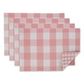 Fastfood Pink & White Reversible Gingham & Buffalo Check Placemat FA1541545